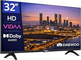 Daewoo 32VB56HV Smart TV 32 Pulgadas HD, HDR10, Dolby Audio, WiFi, HDMI, Diseño Sin Marcos (Frameless), Funciones de accesibilidad, Gama 2026