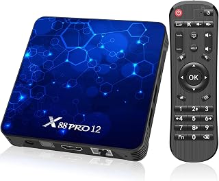 Android 12 TV Box, 4 GB RAM 64 GB ROM, Procesador Cortex-A53 de 64 bits | admite WLAN 6 de 2.4 GHz/5 GHz, Bluetooth 5.0, resolución UHD-4K/3D