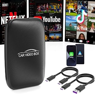 CarPlay AI Box 2026 Upgrade – Adaptador inalámbrico Apple CarPlay y Android Auto, Magic Video Box con Netflix, Soporte para Tarjetas TF, Plug-and-Play Carplay Adapter para iOS 10+ / Android 11+