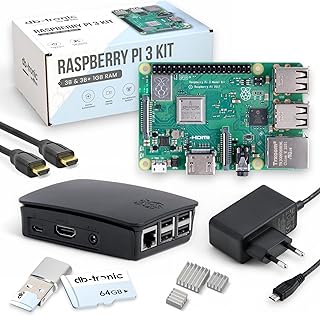 db-tronic Raspberry Pi 3 B+ 1 GB Starter Kit | Edición 64 GB | Alimentación | Carcasa | HDMI 4K | Ideal para Home Assistant y el Smart Home